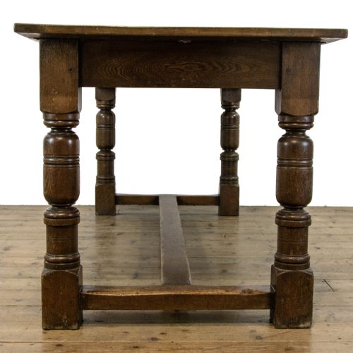 fig 3. Oak Dining Table with Set of Eight Leather Dining Chairs