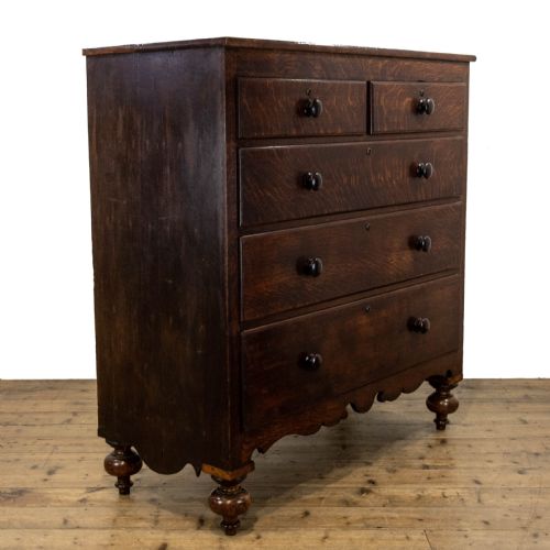 fig 1. Large Antique Oak Chest of Drawers