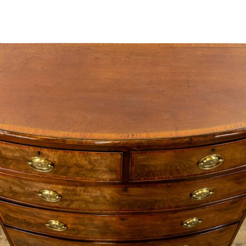fig 1. Georgian Mahogany Bow Front Chest of Drawers