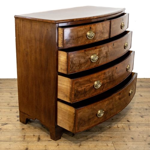 fig 2. Georgian Mahogany Bow Front Chest of Drawers