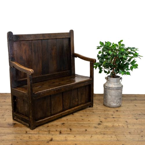 fig 1. 18th Century Antique Oak Settle