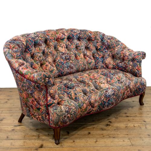 Victorian Antique Mahogany Framed Two Seater Sofa