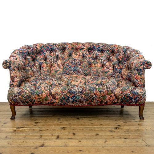 fig 1. Victorian Antique Mahogany Framed Two Seater Sofa
