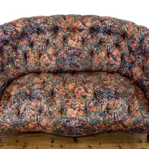 fig 2. Victorian Antique Mahogany Framed Two Seater Sofa
