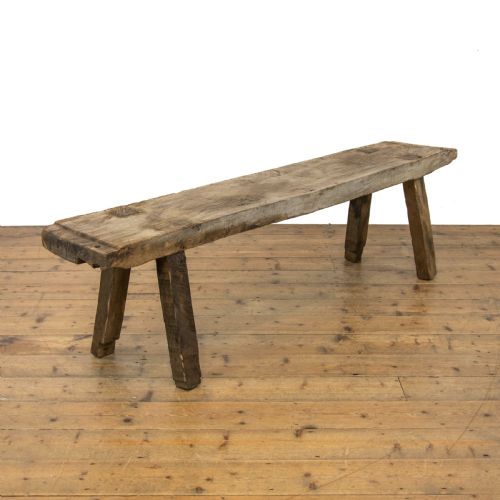 Rustic Antique Oak Pig Bench