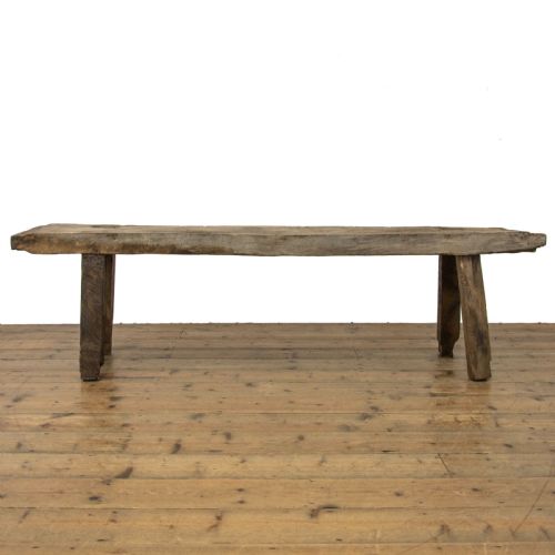 fig 1. Rustic Antique Oak Pig Bench