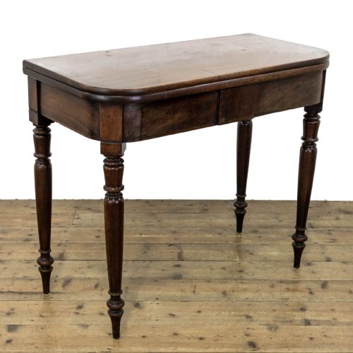 Antique Mahogany Fold Over Tea Table