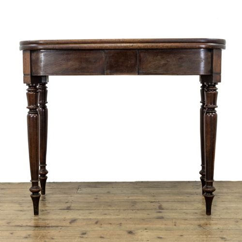 fig 1. Antique Mahogany Fold Over Tea Table