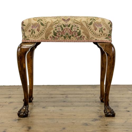 fig 1. Antique Stool with Fabric Seat
