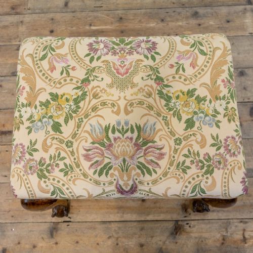 fig 2. Antique Stool with Fabric Seat