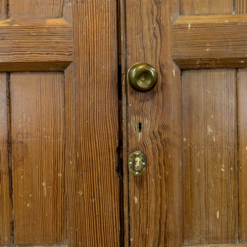 fig 1. Large Antique Pitch Pine School Cupboard