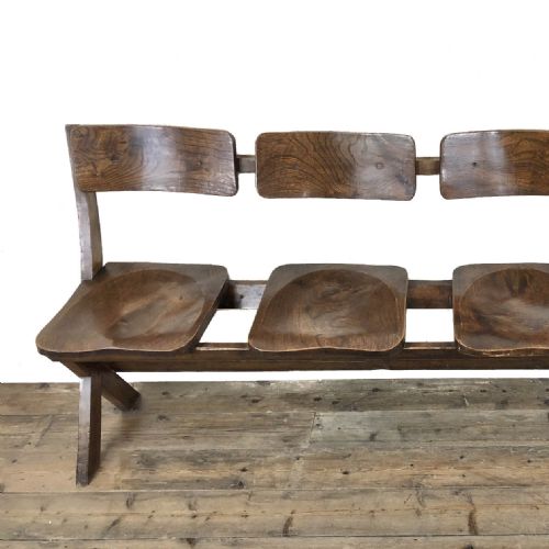 fig 1. Antique Victorian Elm Four Seater Bench