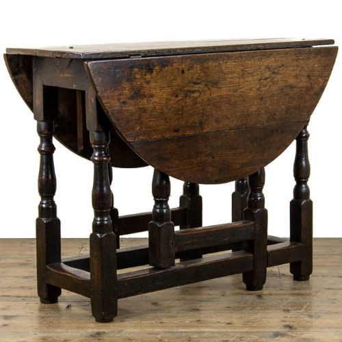 fig 1. Early 18th Century Antique Oak Gate Leg Table