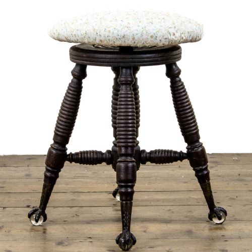 fig 1. Antique Edwardian Rise and Fall Piano Stool