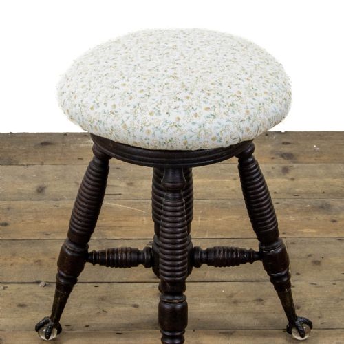 fig 2. Antique Edwardian Rise and Fall Piano Stool
