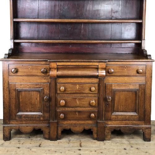 fig 1. Antique 19th Century Oak Kitchen Dresser