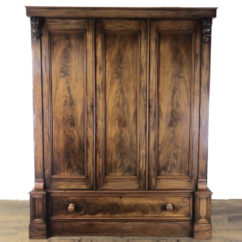 Victorian Mahogany Triple Compactum Wardrobe