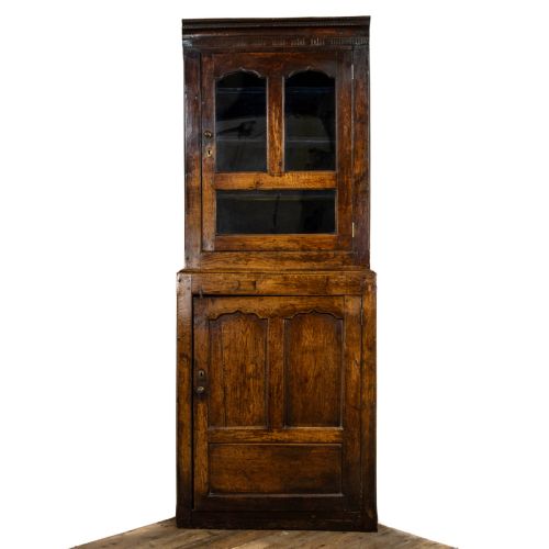18th Century Antique Oak Corner Cupboard