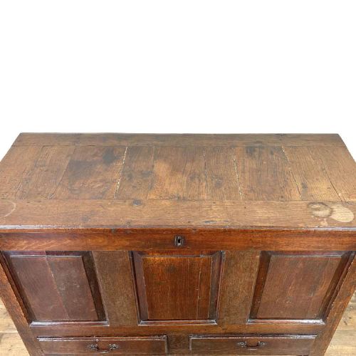 fig 1. Antique 18th Century Oak Mule Chest