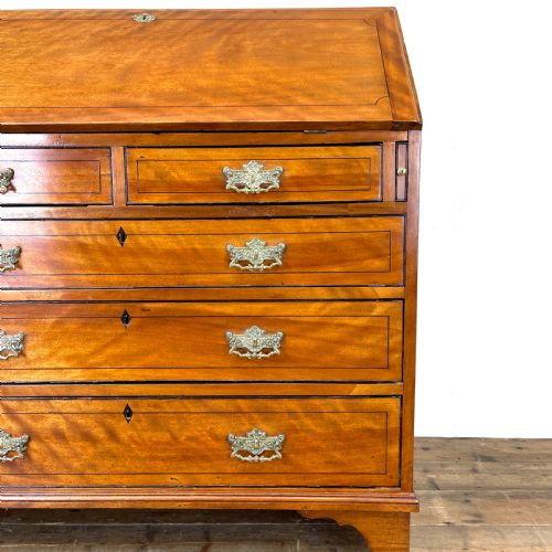 fig 1. Antique 19th Century Satin Birch Bureau