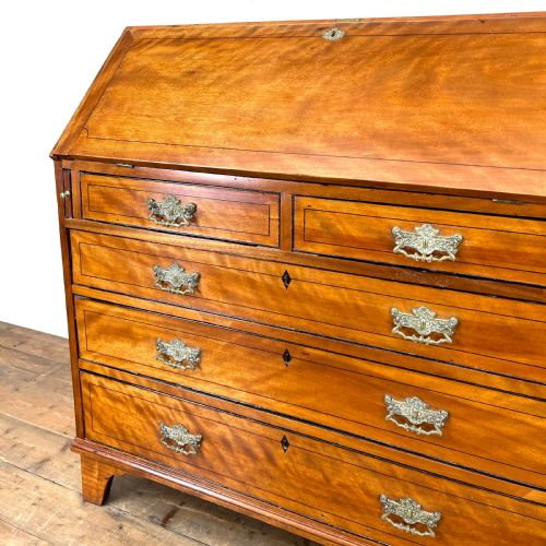 fig 2. Antique 19th Century Satin Birch Bureau