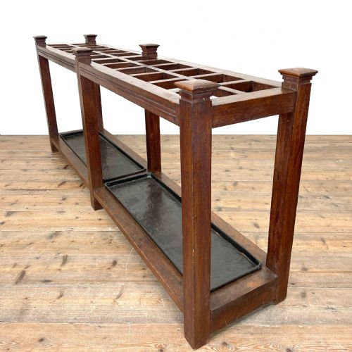 Large Antique Oak Umbrella Stand