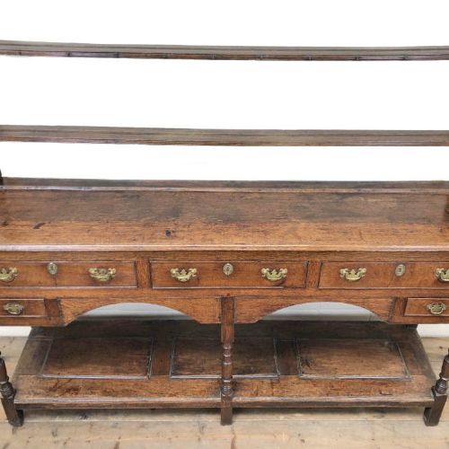fig 1. Large Antique Welsh Oak Pot Board Dresser