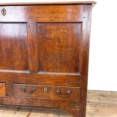 fig 1. Large 18th Century Antique Oak Mule Chest