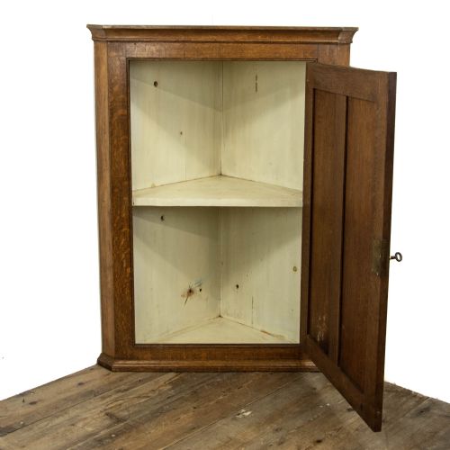 fig 1. Antique Oak Hanging Corner Cupboard