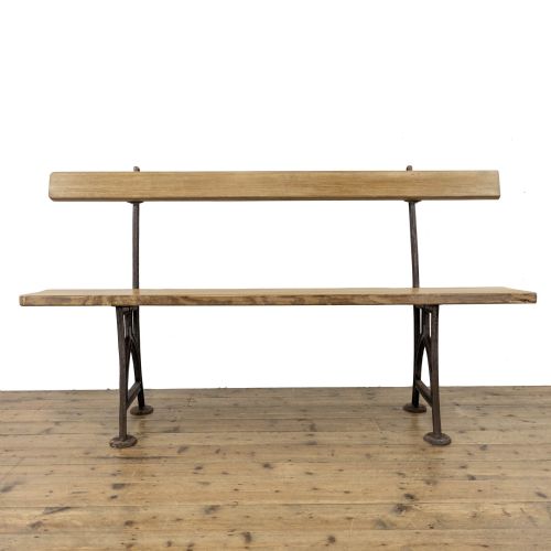 fig 1. Antique Pitch Pine Railway Station Bench