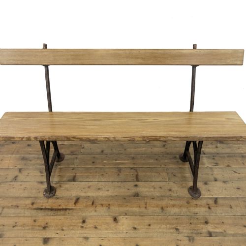 fig 2. Antique Pitch Pine Railway Station Bench