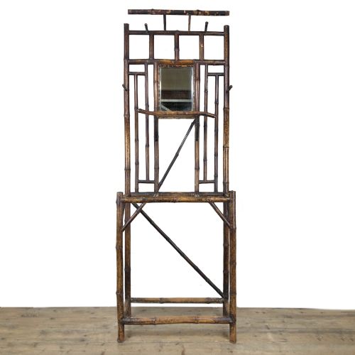 Antique Bamboo Hall Stand with Mirror