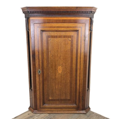 Antique Georgian Oak Hanging Corner Cupboard