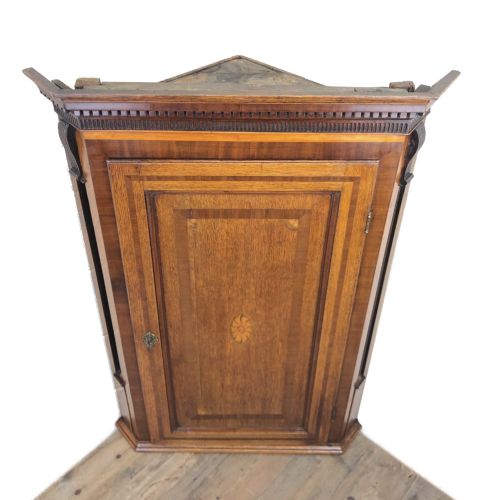 fig 2. Antique Georgian Oak Hanging Corner Cupboard