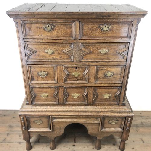 fig 1. 18th Century Antique Oak Chest of Drawers