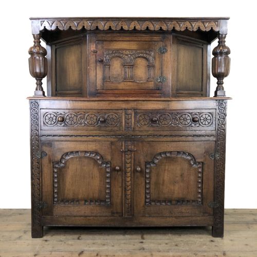 Antique English Oak Court Cupboard