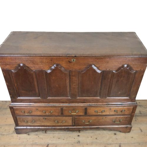fig 1. Large Antique Welsh Oak Two Part Mule Chest