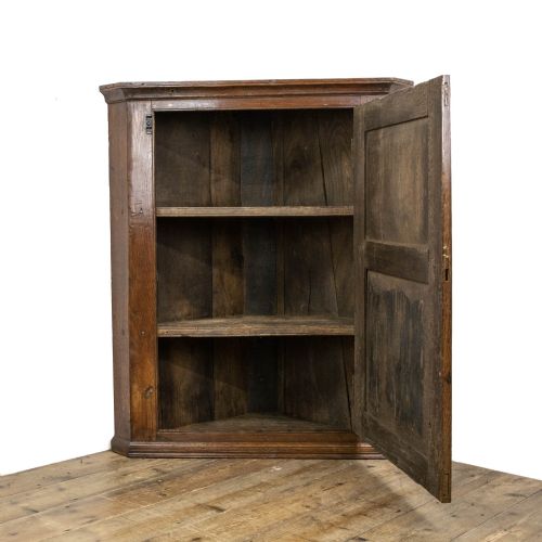 fig 1. Antique Oak Hanging Corner Cupboard