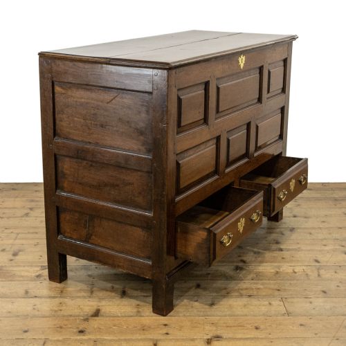 18TH CENTURY ANTIQUE JOINED OAK MULE CHEST - ADDITIONAL PHOTO 4