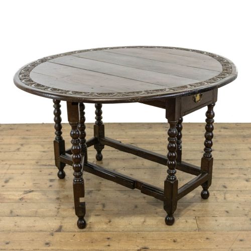 17th Century Antique Oak Gate Leg Table