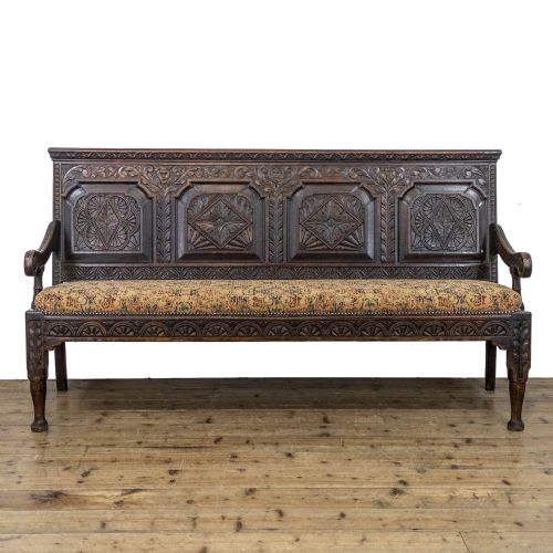 Georgian Antique Settle with Panelled Back