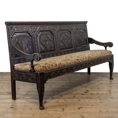 fig 1. Georgian Antique Settle with Panelled Back