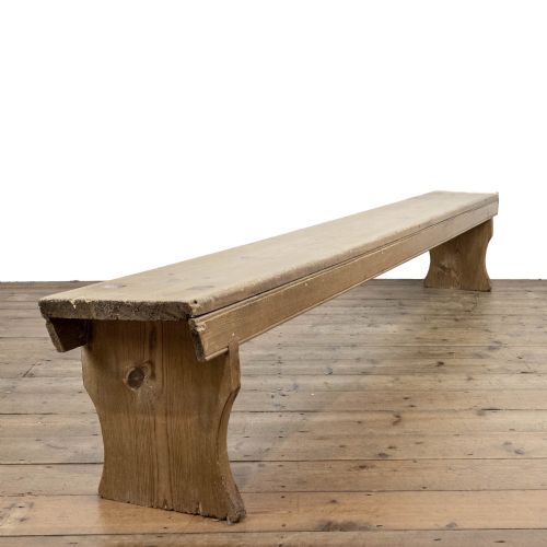 Long Rustic Pitch Pine Bench
