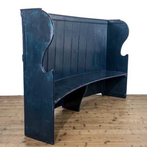 fig 1. Antique Painted Pine Curved Back Tavern Settle