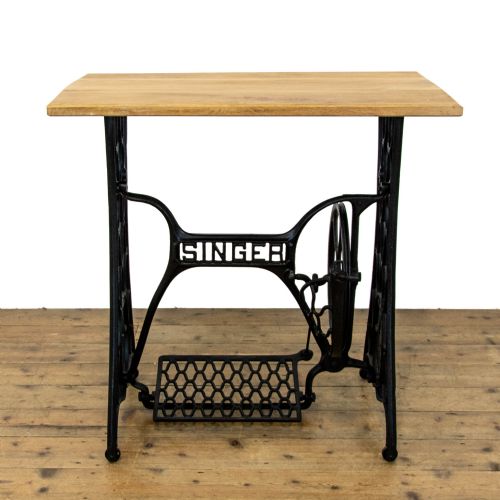 fig 1. Antique Singer Sewing Machine Treadle Table