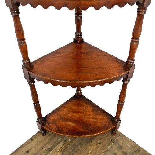 fig 1. 19th Century Antique Elm Six Tier Corner Whatnot