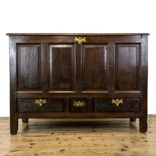 18th Century Antique Oak Four Panel Mule Chest