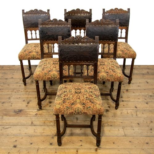 Set of Six Edwardian Spindle Back Dining Chairs