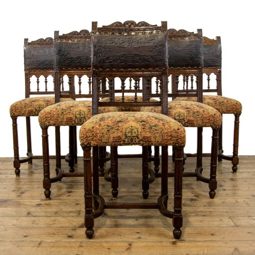 fig 1. Set of Six Edwardian Spindle Back Dining Chairs