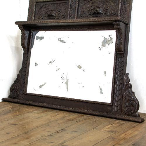 fig 1. Antique Greenman Carved Mantelpiece Mirror